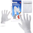 Extra Large, XL Moisturizing Gloves OverNight Bedtime Cotton Cosmetic Inspection Premium Cloth Quality Eczema Dry Sensitive Irritated Skin Spa Therapy Secure Wristband … (4 Pack) Gaxcoo Store