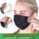 Black Disposable Face Masks, 100 Pack Black Face Masks 3 Ply Filter Protection ZTANPS