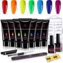 Makartt Poly Nail Extension Gel Kit Rainbow Color with Jelly Glitter Poly Nail Extension Gel Kit Bundle Makartt