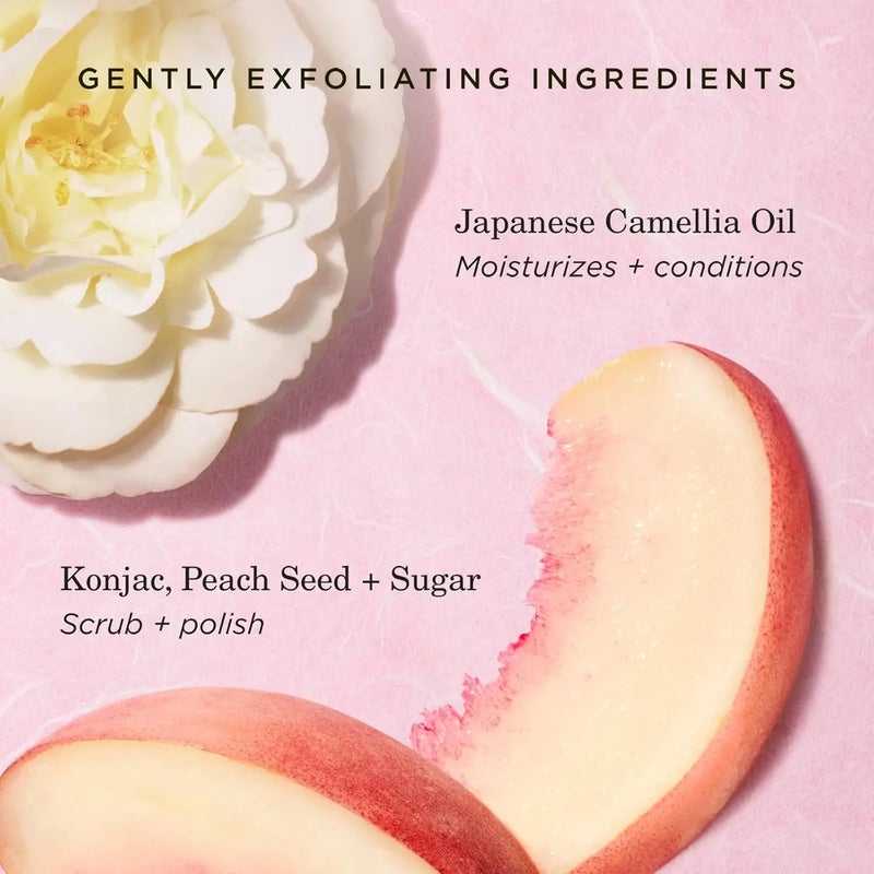 Tatcha Kissu Lip Scrub, Moisturizing Lip Exfoliant with Peach Seed Scrub for Polish, Smooth Lips Infinity Warehouse