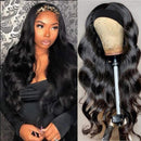 Body Wave Headband Human Hair Wigs for Black Women Glueless None Lace Front Wigs Headband Wigs Human Hair Brazilian Virgin Hair Machine Made Headband Wigs 150% Density (24" Headband wigs) beafay