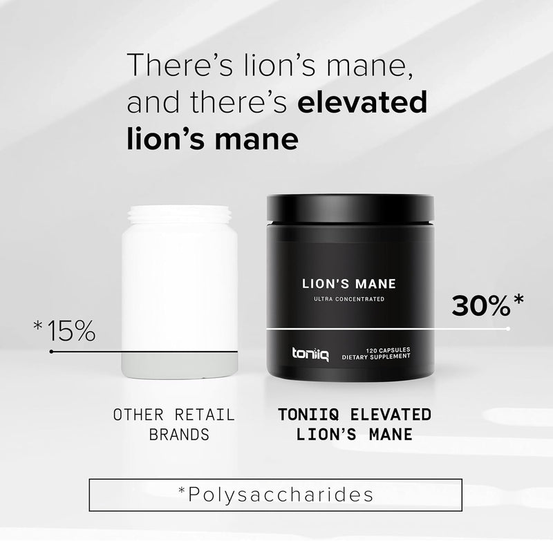 Lion’s Mane - Ultra High Potency 10:1 Extract with 30% Polysaccharides - Highly Concentrated & Bioactive - Third-Party Lab Tested - 120 Capsules Infinity Warehouse