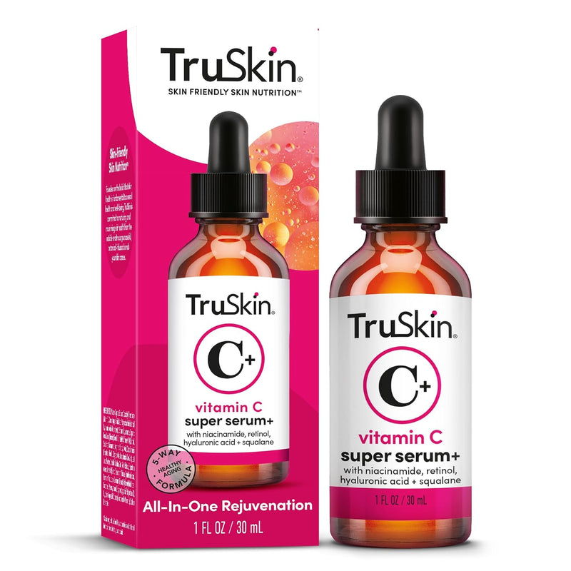 TruSkin Vitamin C Super Serum - Niacinamide, Retinol, Hyaluronic & Salicylic Acid - All-in-One Anti Aging Serum for Face – Improve Appearance of Dark Spots, Firmness for Brighter Looking Skin, 2 Fl Oz Infinity Warehouse