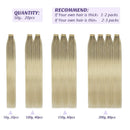 DOORES Blonde Hair Extensions Tape in Balayage Ash Blonde to Golden Blonde and Platinum Blonde 20pcs 50g 20 Inch Tape in Hair Extensions Human Hair Natural Real Hair Extensions Straight DOORES Store