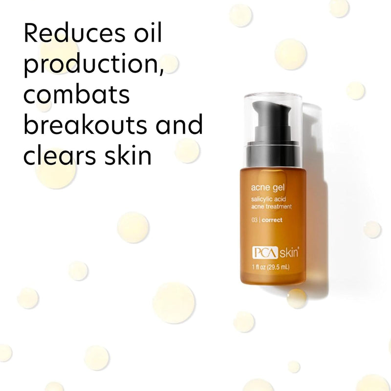 PCA SKIN Acne Gel, Acne Spot Treatment, 2% Salicylic Acid Serum, Anti Acne Serum, Evens Skin Tone, 1 fl oz Pump