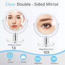 Fabuday Magnifying Makeup Mirror Double Sided, 1X 10X Magnification Mirror, Table Top Vanity Mirror for Home Bathrom, Transparent Fabuday