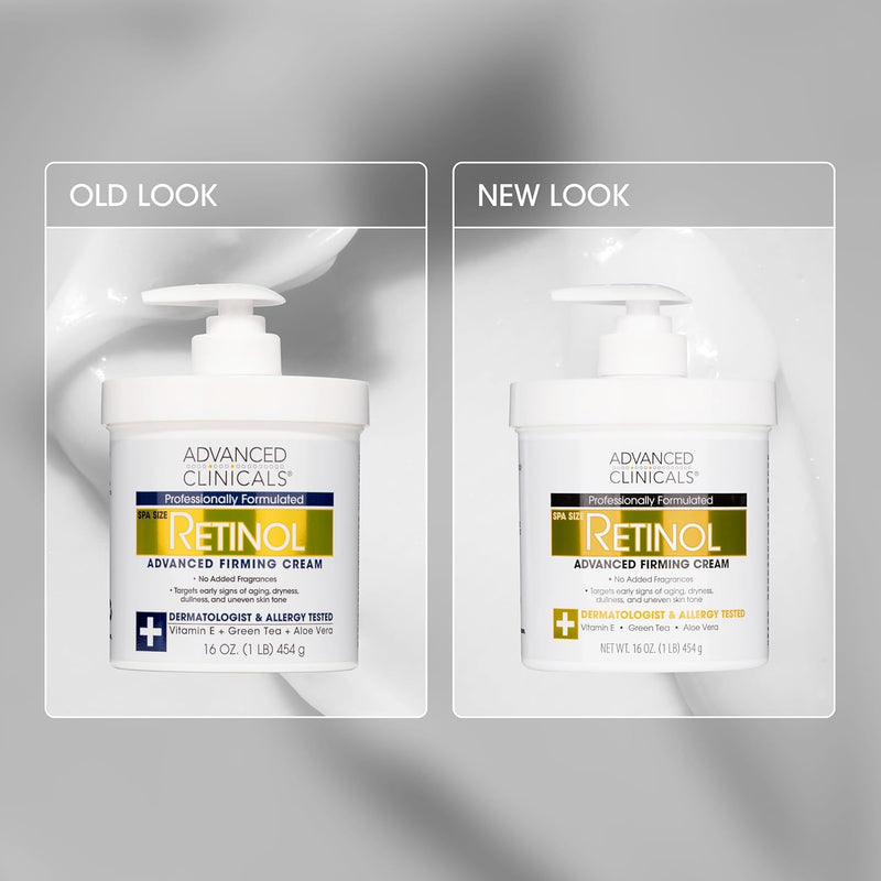 Advanced Clinicals Retinol Body Lotion & Face Moisturizer | Visible Anti Aging Skin Care Retinol Body Cream For Women & Men Targets Look Of Fine Lines, Wrinkles, & Crepe Looking Dry Skin, 16 Ounce Infinity Warehouse