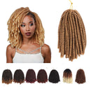 7 Packs Spring Twist Hair 8 Inch Bomb Twist Crochet Hair for Butterfly Locs Ombre Low Temperature Kanekalon Spring Twist Crochet Braiding Hair Extensions (