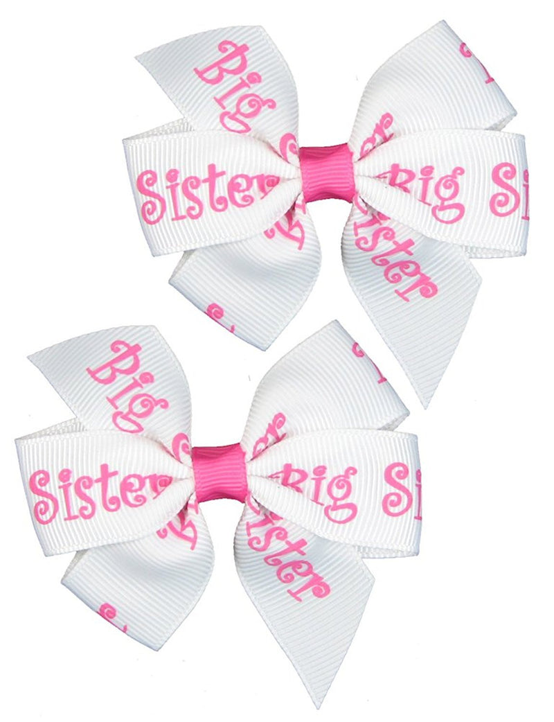Small Baby Hair Clips,Toddler Hair Clips-2ct 3" Hair Bows for Girls-Grosgrain Ribbon No Slip Grip Metal Barrettes for Girls Teens Toddlers Kids Women,Baby Girl Hair Accessories (Big Sister) HipGirl