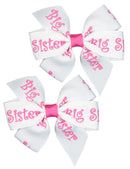Small Baby Hair Clips,Toddler Hair Clips-2ct 3" Hair Bows for Girls-Grosgrain Ribbon No Slip Grip Metal Barrettes for Girls Teens Toddlers Kids Women,Baby Girl Hair Accessories (Big Sister) HipGirl