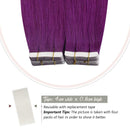 Ugeat Real Human Hair Extensions Tape in 12 inch Glue on Hair Extensions Remy Human Hair Extensions