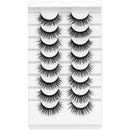 DYSILK 8 Pairs 5D Eyelashes Faux Mink Eyelashes Natural Look False Eyelashes Pack Long Wispy Fluffy Fake Eyelashes Reusable Soft Handmade Eyelashes No Glue DYSILK