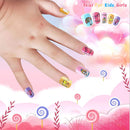 48 Pcs Press on Nails for Kids,Fake Nails for Girls False Nails Lovely Gift Nail Art Decoration (Girl Theme) JANYUN Store
