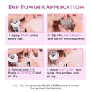 Dip-Powder Gel-Liquid-Set with Activator, Base-Top Gel and Brush Savor 0.5oz/Bot Dipping-Powder Acrylic-Nail Manicure Pedicure J775 Lavender Violets