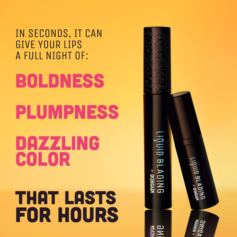 SKINGASM Peel Off Lip Stain - Long Lasting, Smudge Proof, Waterproof, Vegan Lipstick - 2-Phase High-Intensity Lip Stain for Hyper-Brilliant Color - Liquid Blading Lips - Feisty Neutral Coral SKINGASM