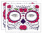 Glitter Red Roses Day of the Dead Sugar Skull Temporary Face Tattoo Kit - Pack of 2 Kits Savvi