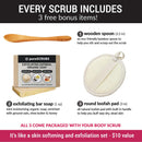 pureSCRUBS Premium Lemongrass Dead Sea Salt Body Exfoliator Scrub, Full Exfoliating Body Scrubber - Large 16oz Jar, Filled With Essential Oils, Includes Spoon, Loofah & Exfoliating Skin Soap Infinity Warehouse