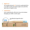 GoWoo 100% Natural Bamboo Toothbrush Soft - Organic Eco Friendly Toothbrushes with Soft Nylon Bristles, BPA-Free, Biodegradable, Dental Care Set (Pack of 4, Kids, Rainbow) GoWoo