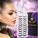 EARLLER 10 Pairs False Eyelashes Pack, 10 Styles of Mixed Mink Lashes, Reusable Handmade Makeup Lashes Set, Including 3D and 6D, Natural Look, Short and Long Lashes - Need Glue EARLLER