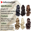 Light Brown 12” Short Curly Claw Ponytail Hair Extension Fluffy Body Wave Pony Tail Clip In On Hairpiece With Claw/Jaw Big Wave One Piece Synthetic Heat Resistant Hair Women Trendy (Light Brown) S-noilite