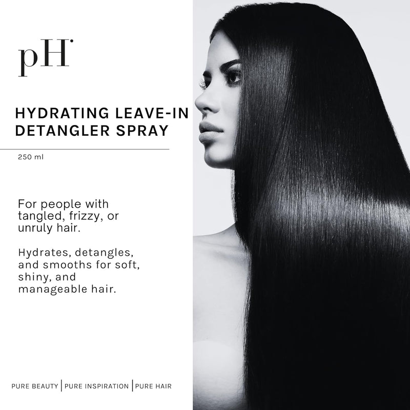 pH PURE HAIR Leave-In Detangler Spray – Curly Hair Detangler with Vanilla & Iris – Lightweight Curl Conditioner & Moisturizer for Shine, Frizz Control & Softness – Italian Luxury Hair Care - 8.45 Oz Infinity Warehouse