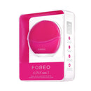 FOREO LUNA mini 3 Silicone Facial Cleansing Brush for All Skin Types Fuchsia, Ultra-hygienic, 30-sec Glow Boost Mode, 12 Intensities, 400 uses/USB Charge, App-connected, 2-year Warranty FOREO