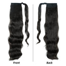 Stamped Glorious 24 Inch Long Body Wave Ponytail hair Extension Synthetic Heat Resistant Wrap Around Drawstring Curly Wavy Ponytail Hairpieces for Women(24Inch, 2