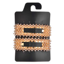 LUX ACCESSORIES Set of 2 Gold Rectangular Shape Barrettes with Transparent Bubbles Fashionable Hair Clips LUX ACCESSORIES