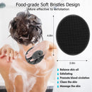 Soft Silicone Body Scrubber Handheld Shower Cleansing Brush, Gentle Exfoliating and Massage for all Kinds of Skin (Black) INNERNEED