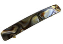French Amie Small 2 1/4 Inches Onyx Celluloid Handmade Automatic Hair Clip Hair Barrette (Onyx Silver Grey) French Amie