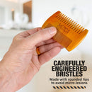 Wooden Beard Comb with Leather Case - Handcrafted Solid Beechwood Beard, Mustache and Head Hair Pocket Combs for Men Dual Action Fine & Coarse Teeth Perfect for Conditioner Oils and Beard Balms MEDca