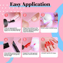Beetles Nail Tips and Glue Gel Nail Kit, 2 In 1 Nail Gel and Base Gel with 500Pcs Coffin Nails Tips and LED Lamp DIY Nail Art Acrylic Nail Kit Easy Nail Extension Set beetles Gel Polish