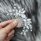Yean Rhinestone Bride Bridal Hair Comb Opal Crystal Wedding Hair Piece Hair Accessories for Women and Girls (2 Pcs) (Silver) Yean