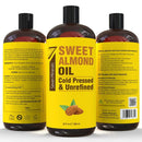 Pure Cold Pressed Sweet Almond Oil - Big 32 fl oz Bottle - Unrefined & 100% Natural - For Skin & Hair, with No Added Ingredients - Perfect Carrier Oil for Essential Oils Seven Minerals