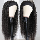 UNice Hair Headband Scarf Human Hair Wig Curly Virgin Human Hair Glueless Non Lace Front Wig for Women Wear and Go 150% Density 14inch UNICE Store