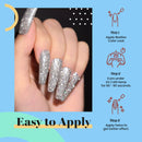 Beetles Gel Nail Polish Kit, 6Pcs Royal Diamond Gel Nail Polish Kit Reflective Gel Polish Glitter Silver Red Purple Blue Nail Polish Gel Kit, Soak Off LED Gel Nail Lamp Cured, 7.3 ml Each Bottle beetles Gel Polish