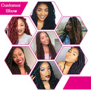New Soft locs 18 inch 6 Packs Faux Locs Curly Wavy Crochet Synthetic Braiding Hair Extensions(18 inch, Burgundy) conrora