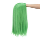 SWACC 14-Inch Short Straight Middle Part Hair Wig Medium Length Synthetic Heat Resistant Wigs for Women with Wig Cap (Light Green) SWACC