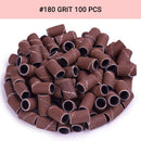 MelodySusie 100 Pcs Professional Sanding Bands Nail Manicure 180 Grit File Sand Piece Set For Nail Drill Bits MelodySusie