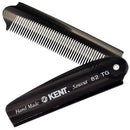 Kent 82T Handmade Folding Pocket Comb for Men, Fine Tooth Hair Comb Straightener for Everyday Grooming Styling Hair, Beard or Mustache, Use Dry or with Balms, Saw Cut Hand Polished, Made in England Infinity Warehouse