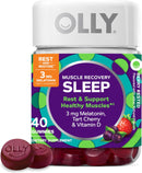 OLLY Muscle Recovery Sleep Gummies, Sleep and Sore Muscle Support, 3mg Melatonin, Tart Cherry, Vitamin D, Berry Flavor - 40 Count Infinity Warehouse