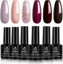 Beetles Pink Purple Gel Nail Polish Brown Glitter Gel Nail Polish Nail Gel Polish Manicure Set Soak Off Gel Nail Polish Kit Designs DIY Home beetles Gel Polish Store