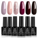 Beetles Pink Purple Gel Nail Polish Brown Glitter Gel Nail Polish Nail Gel Polish Manicure Set Soak Off Gel Nail Polish Kit Designs DIY Home beetles Gel Polish
