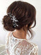 Yean Starfish Bride Wedding Hair Comb Sliver Crystal Beach Bridal Hair Piece Flower Hair Accessories for Women and Girls Yean