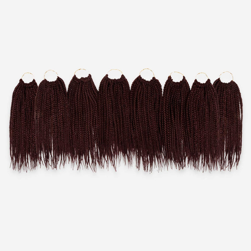 12 Inch AU-THEN-TIC Box Braid Crochet Hair Crochet Box Braids Hair Mambo Twist Braiding Pre-Stretched Pre Looped Hair Extensions (12 Inch (Pack of 8), 99J (Black Burgundy)) AU-THEN-TIC
