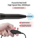 MelodySusie Electric Nail Drill Machine 11 in 1 Kit, Portable Electric Nail File Efile Set for Acrylic Gel Nails, Manicure Pedicure Tool with Nail Drill Bits Sanding Bands Dust Brush, Black MelodySusie
