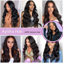 Ayisha Hair Body Wave Human Hair Bundles Brazilian Human Hair Body Wave 4 Bundles (22 24 26 28 inch) 100% Virgin Remy Unprocessed Natural Black Color Human Hair 4 Bundles for Black Women Ayisha