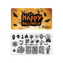 PUEEN Nail Art Stamping Plate - Halloween Party 01 - Theme Park Collection 125x65mm Unique Nailart Polish Stamping Manicure Image Plates Accessories Kit - BH000725 PUEEN
