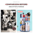 360 Rotating Makeup Organizer, Makeup Carousel Spinning Holder Storage Rack, Large Capacity Make up Caddy Shelf Cosmetics Organizer, Great for Countertop, Blue sanipoe