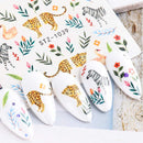 Gothic Letters/Dog/Butterfly Nails Water Stickers Decals Old English Design Nail Supplies Cartoon Animals Flower Lip Colorful Slider Decals Foils Tattoos Full Cover Wraps Manicure Tips 16 PCS ARTEM